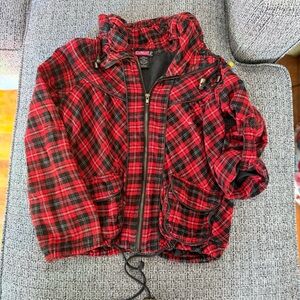 Say What? Red and Black Plaid Jacket